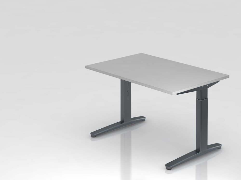 Hammerbacher XB12 Schreibtisch C-Fuß 120 x 80 cm Grau / Graphit Produktbild Hammerbacher XB12 Schreibtisch C-Fuß 120 x 80 cm Grau / Graphit