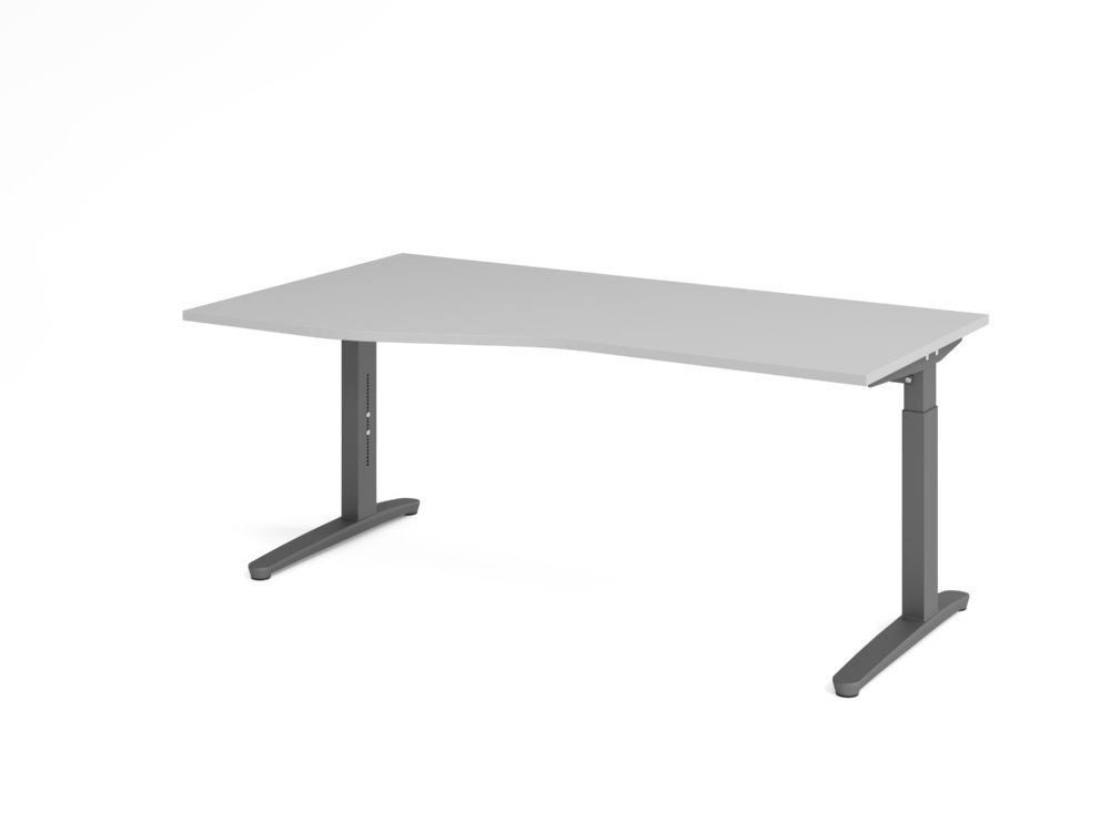 Produktbild Hammerbacher Schreibtisch C-Fuß 180x100/80cm Grau/Graphit