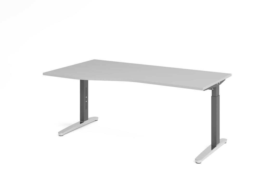 Produktbild Hammerbacher Schreibtisch C-Fuß 180x100/80cm Grau/Graphit
