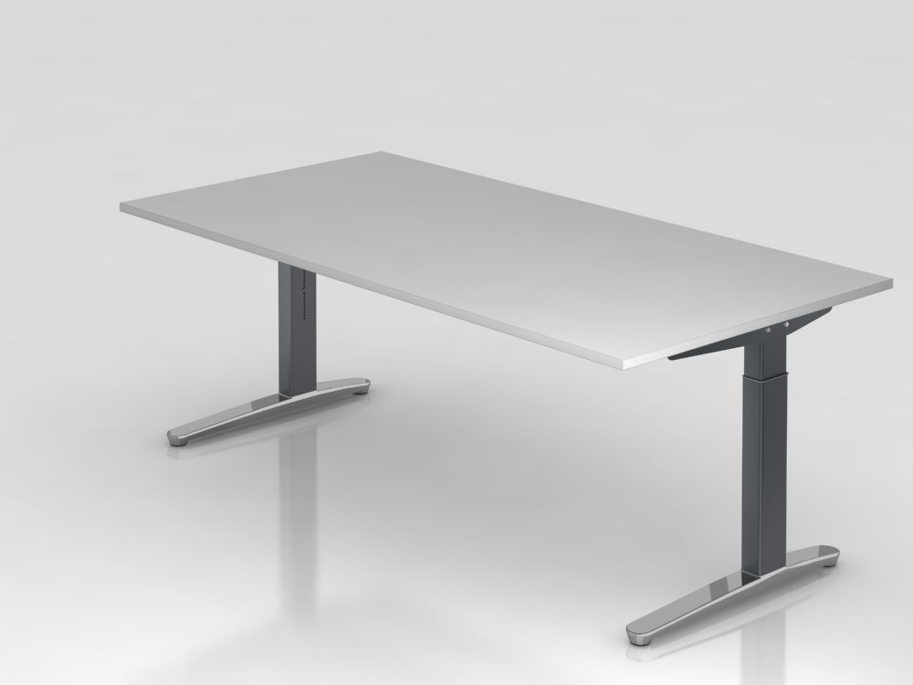 Hammerbacher Schreibtisch Platte 25 mm 200 x 100 cm Grau Produktbild Hammerbacher Schreibtisch Platte 25 mm 200 x 100 cm Grau