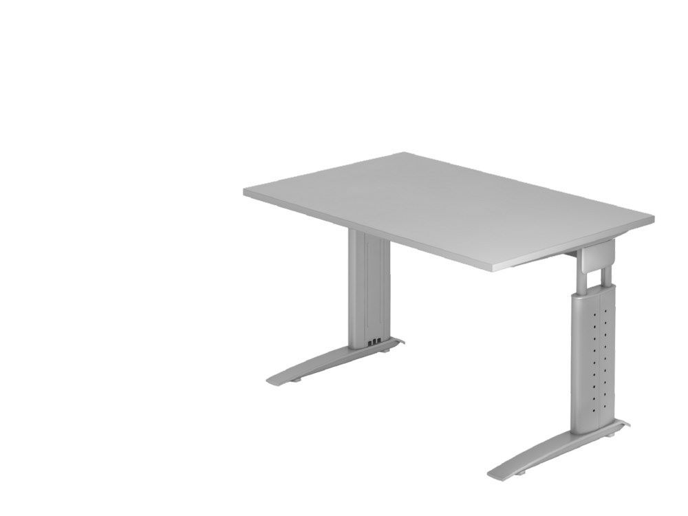 Hammerbacher Schreibtisch C-Fuß 120 x 80 cm Grau / Silber Produktbild Hammerbacher Schreibtisch C-Fuß 120 x 80 cm Grau / Silber