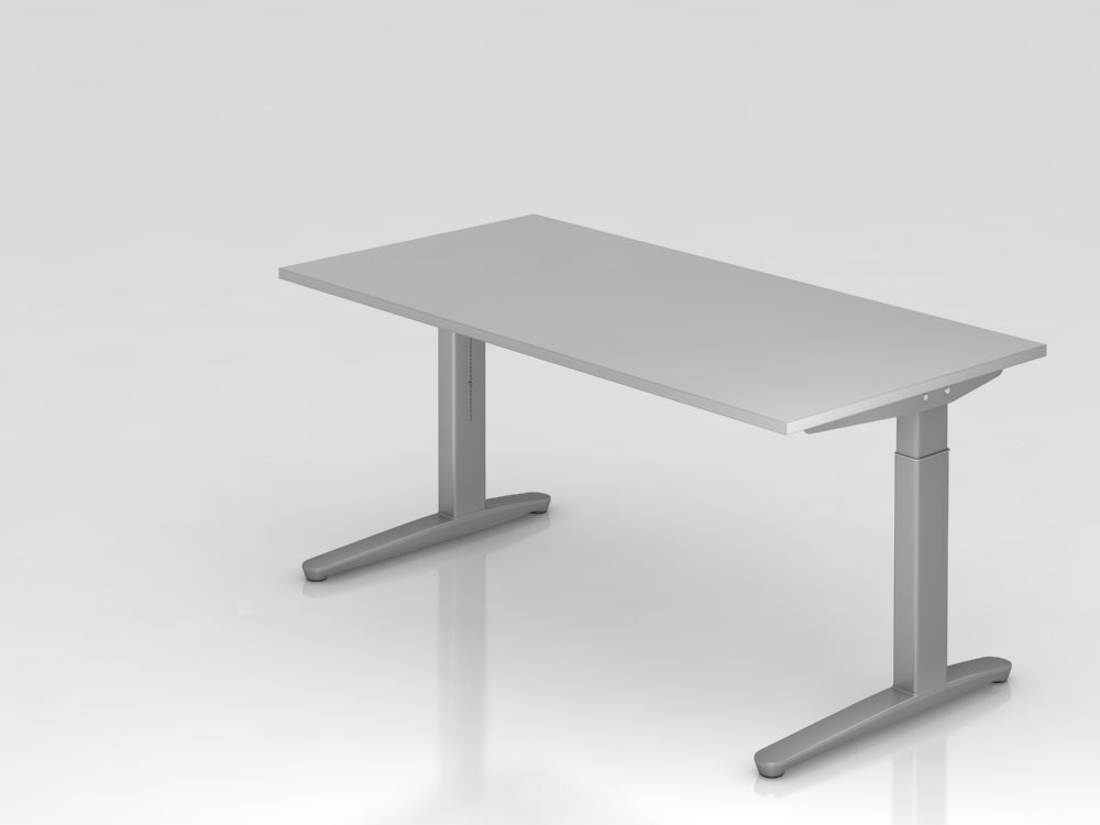 Hammerbacher XB16 Schreibtisch C-Fuß 160 x 80 cm Grau / Silber Produktbild Hammerbacher XB16 Schreibtisch C-Fuß 160 x 80 cm Grau / Silber