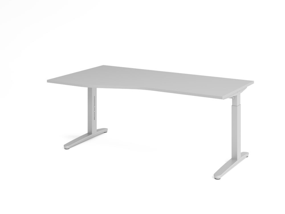 Produktbild Hammerbacher Schreibtisch C-Fuß 180x100/80cm Grau/Silber