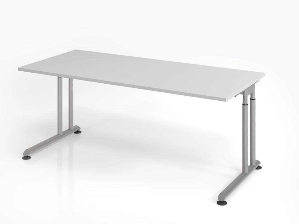 Hammerbacher Schreibtisch ZS19 C-Fuß 180 x 80 cm Grau / Silber Hammerbacher Schreibtisch ZS19 C-Fuß 180 x 80 cm Grau / Silber
