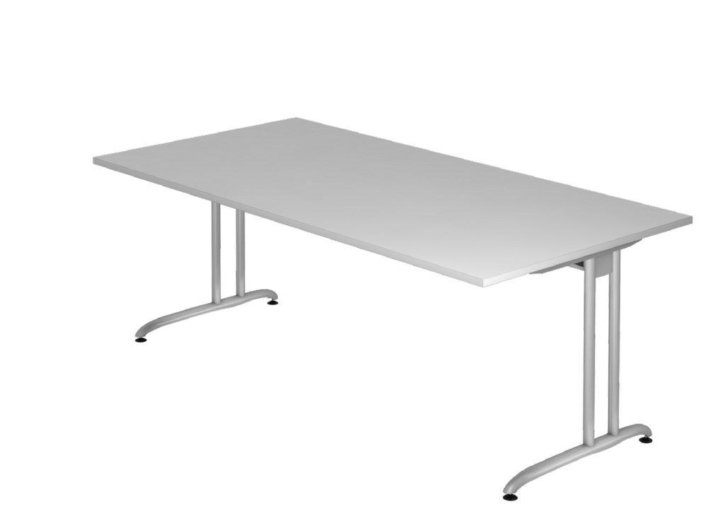 Hammerbacher Schreibtisch BS2E C-Fuß 200 x 100 cm Grau Produktbild Hammerbacher Schreibtisch BS2E C-Fuß 200 x 100 cm Grau