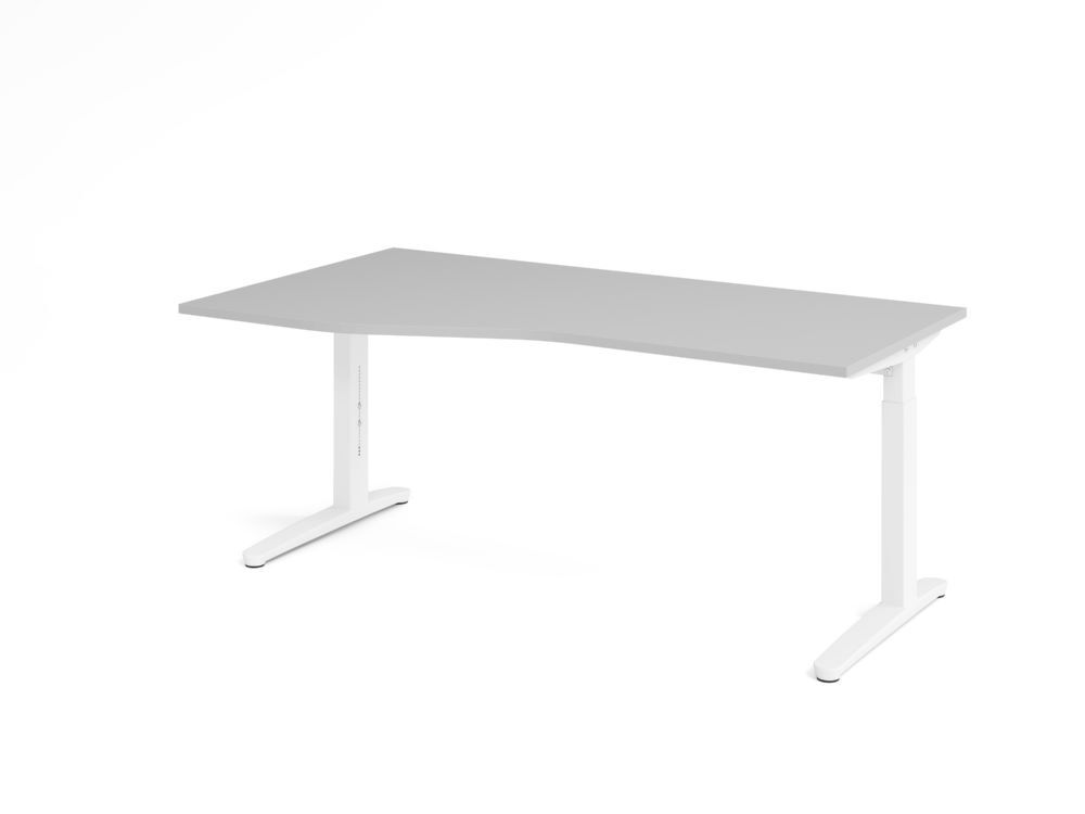 Produktbild Hammerbacher Schreibtisch C-Fuß 180x100/80cm Grau/Weiß