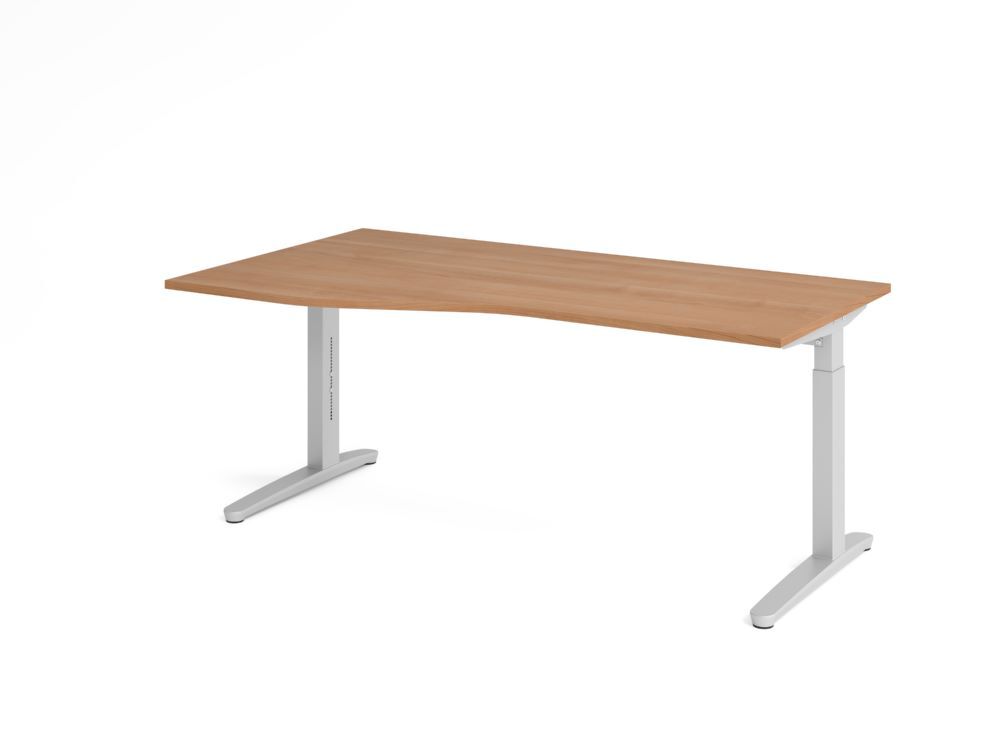 Produktbild Hammerbacher Schreibtisch C-Fuß 180x100/80cm Nussbaum/Silber