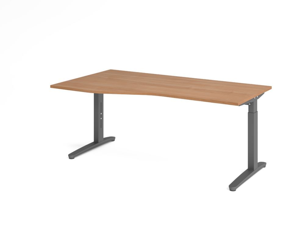 Produktbild Hammerbacher Schreibtisch C-Fuß 180x100/80cm Nussbaum/Graphit