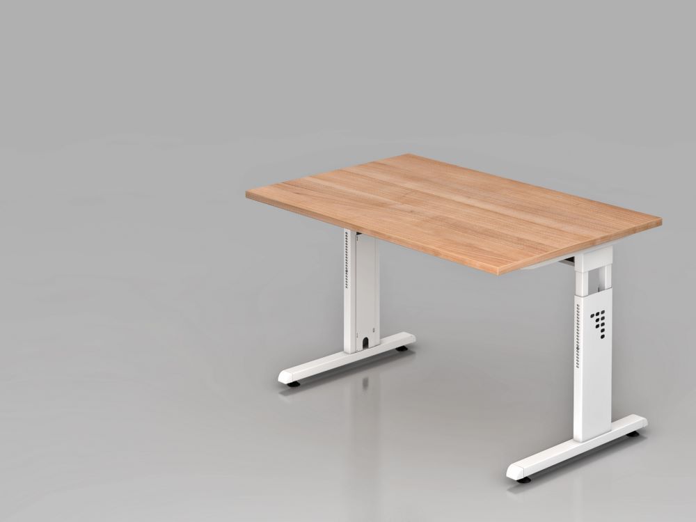 Hammerbacher Schreibtisch OS12 C-Fuß 120 x 80 cm Nussbaum / Weiß Produktbild Hammerbacher Schreibtisch OS12 C-Fuß 120 x 80 cm Nussbaum / Weiß