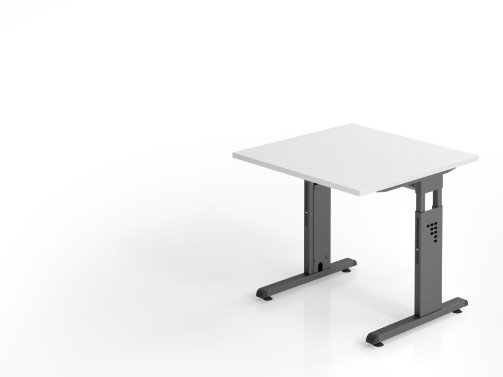 Hammerbacher Schreibtisch C-Fuß 80x80cm Weiß/Graphit Produktbild Hammerbacher Schreibtisch C-Fuß 80x80cm Weiß/Graphit