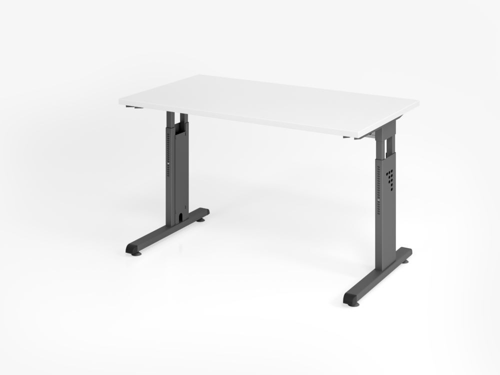 Hammerbacher OS612 Schreibtisch C-Fuß 120 x 67 cm Weiß / Graphit Produktbild Hammerbacher OS612 Schreibtisch C-Fuß 120 x 67 cm Weiß / Graphit