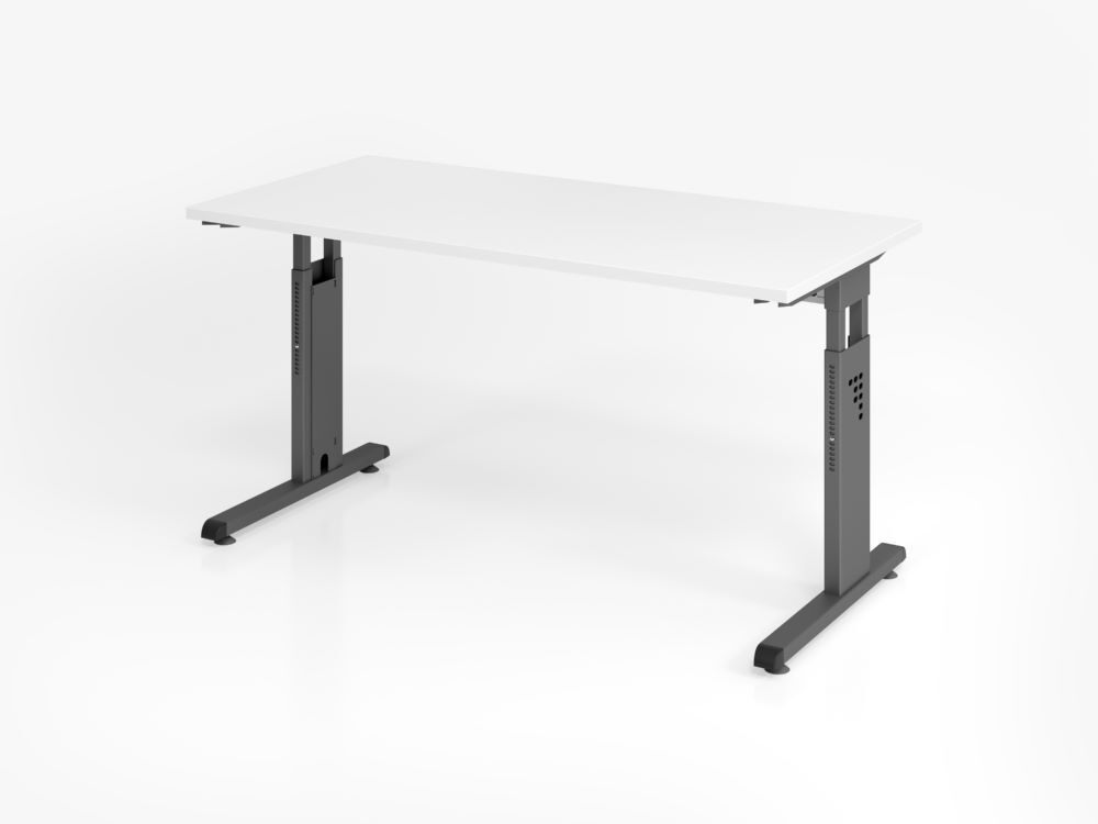Hammerbacher Schreibtisch OS614 C-Fuß 140 x 67 cm Weiß / Graphit Produktbild Hammerbacher Schreibtisch OS614 C-Fuß 140 x 67 cm Weiß / Graphit