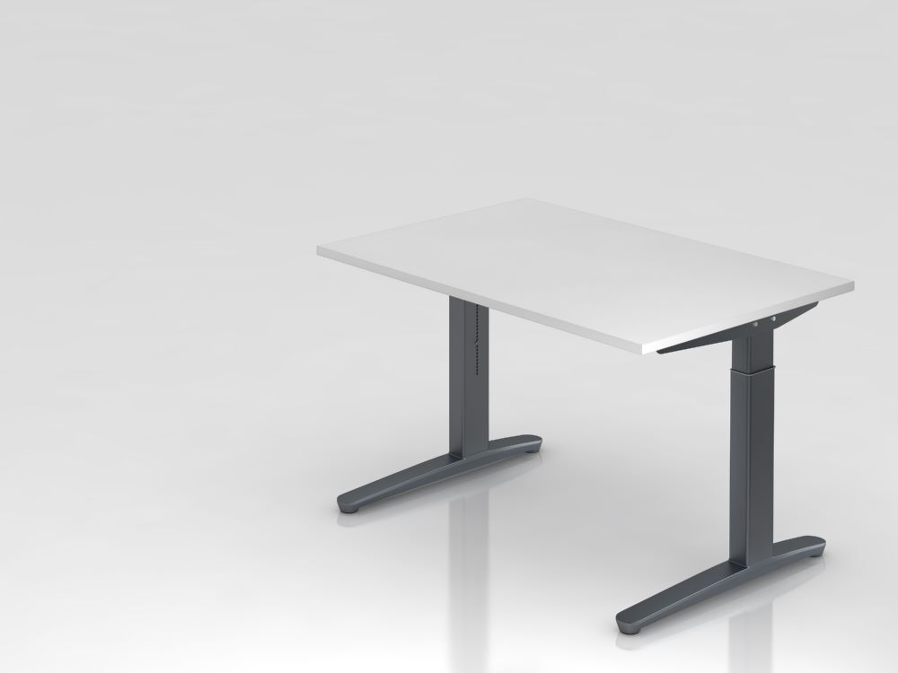 Hammerbacher Schreibtisch XB12 C-Fuß 120 x 80 cm Weiß / Graphit Produktbild Hammerbacher Schreibtisch XB12 C-Fuß 120 x 80 cm Weiß / Graphit