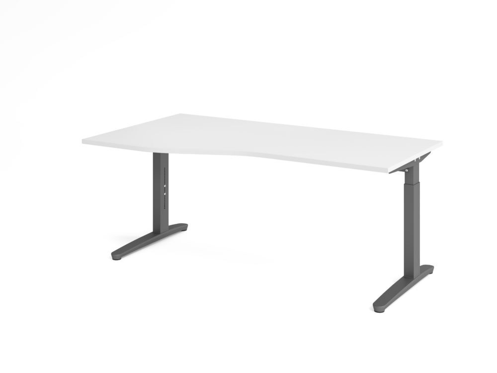 Produktbild Hammerbacher Schreibtisch C-Fuß 180x100/80cm Weiß/Graphit