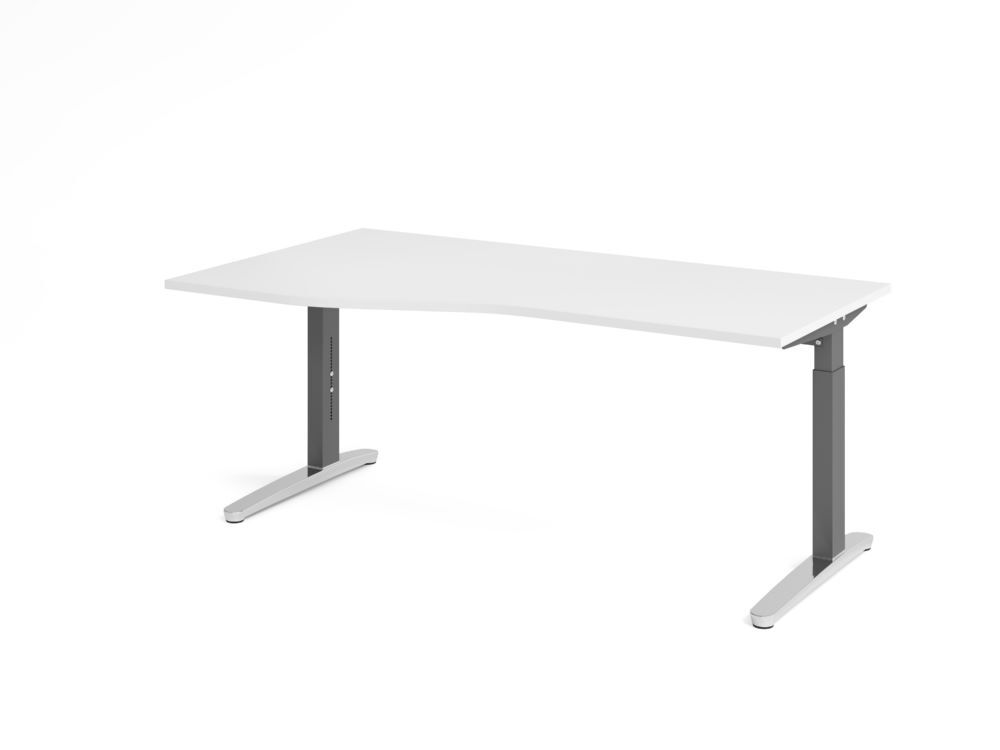 Produktbild Hammerbacher Schreibtisch C-Fuß 180x100/80cm Weiß/Graphit