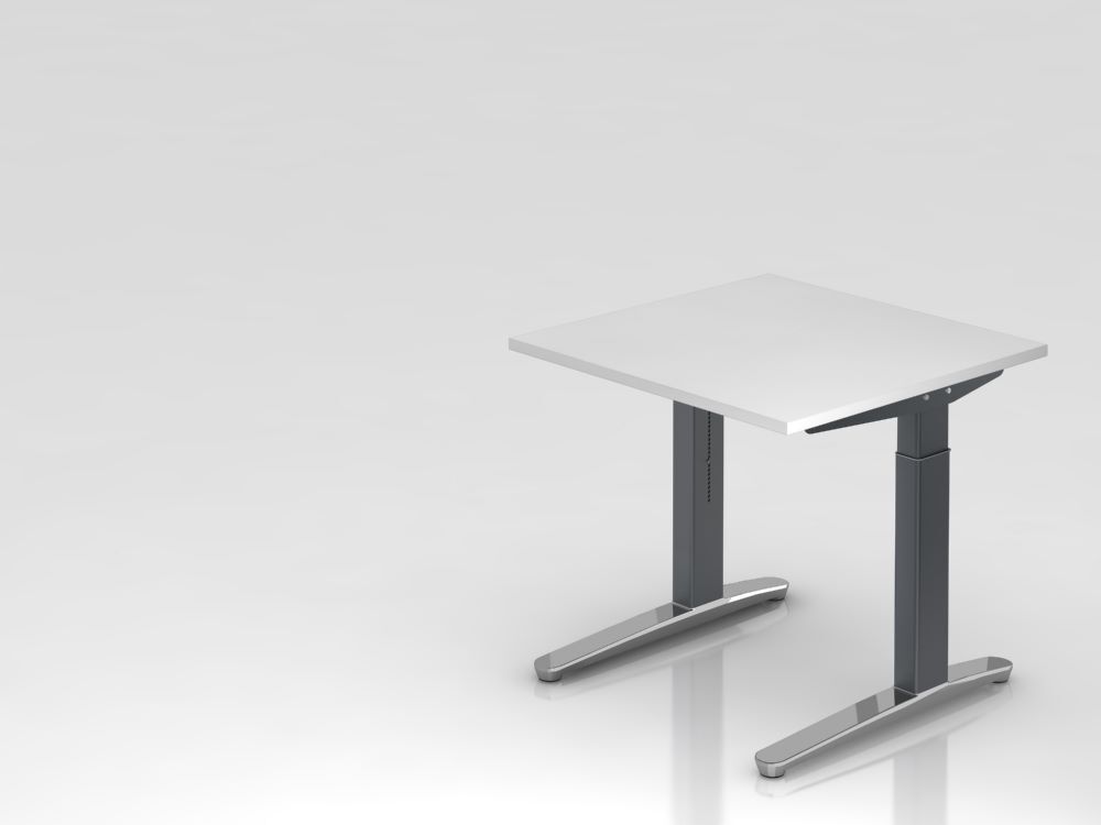 Hammerbacher XB08 Schreibtisch C-Fuß 80 x 80 cm Weiß / Graphit Produktbild Hammerbacher XB08 Schreibtisch C-Fuß 80 x 80 cm Weiß / Graphit