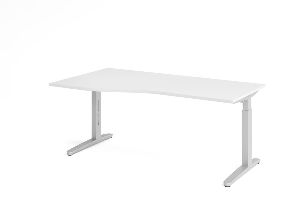 Produktbild Hammerbacher Schreibtisch C-Fuß 180x100/80cm Weiß/Silber