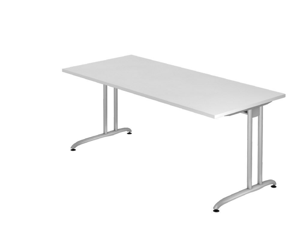 Hammerbacher Schreibtisch C-Fuß 180 x 80 cm Weiß Arbeitshöhe 72 cm  Produktbild Hammerbacher Schreibtisch C-Fuß 180 x 80 cm Weiß Arbeitshöhe 72 cm