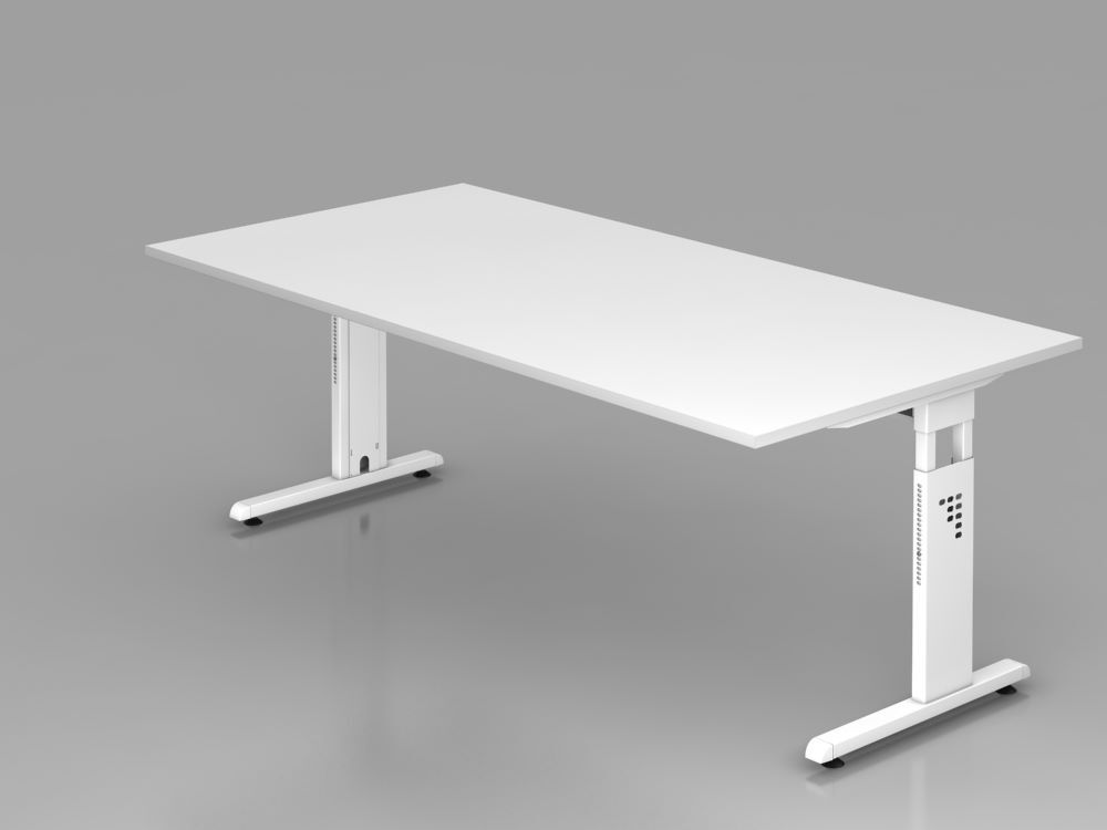 Hammerbacher OS2E Schreibtisch C-Fuß 200 x 100 cm Weiß C-Fuß-Gestell in Weiß Produktbild Hammerbacher OS2E Schreibtisch C-Fuß 200 x 100 cm Weiß C-Fuß-Gestell in Weiß