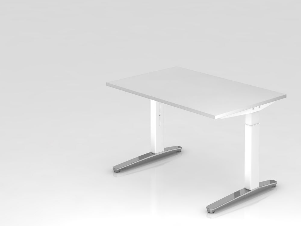 Hammerbacher Schreibtisch C-Fuß-Gestell Weiß 120 x 80 cm Weiß / Weiß Produktbild Hammerbacher Schreibtisch C-Fuß-Gestell Weiß 120 x 80 cm Weiß / Weiß