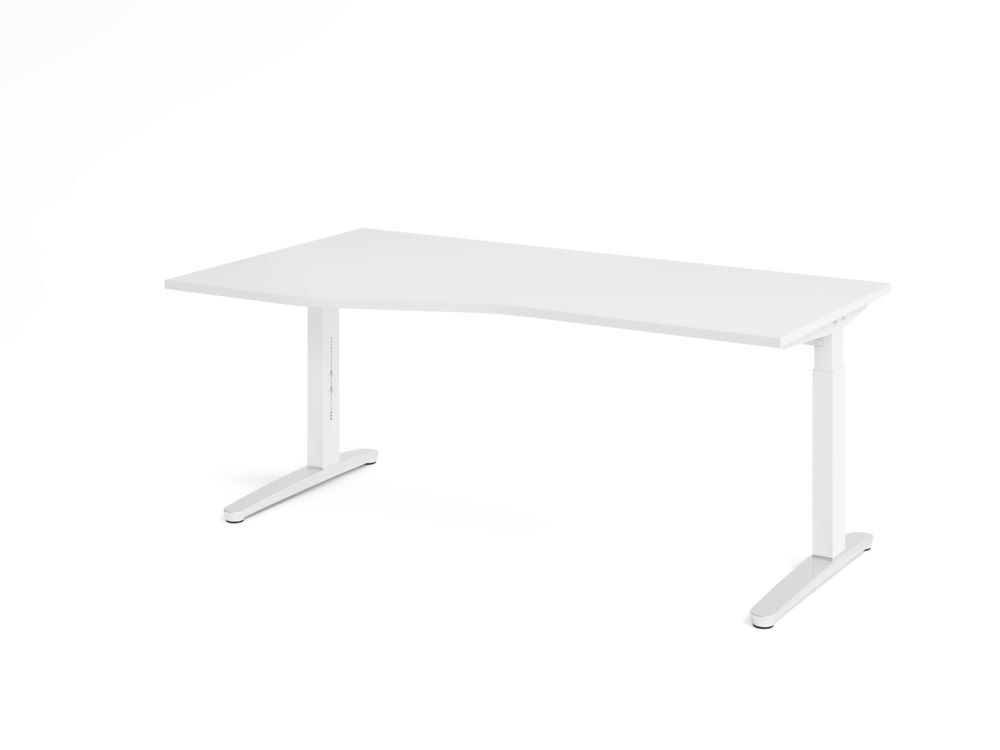 Produktbild Hammerbacher Schreibtisch C-Fuß 180x100/80cm Weiß/Weiß