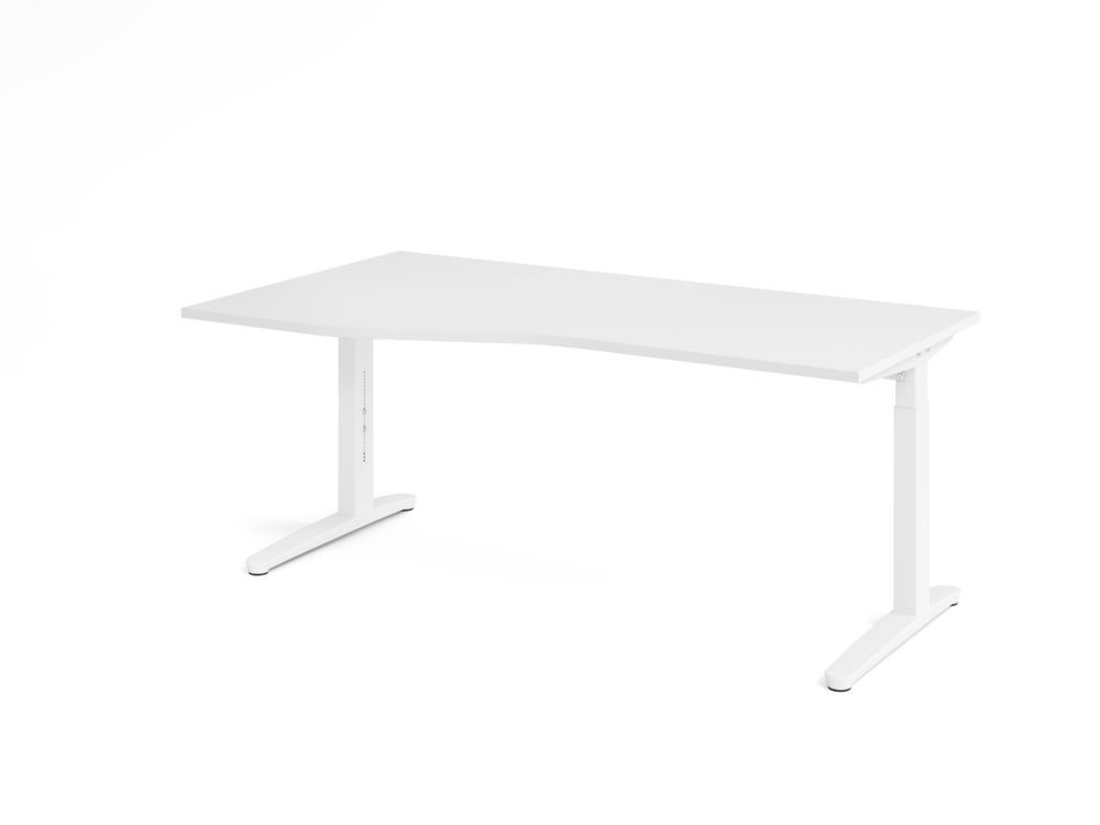Produktbild Hammerbacher Schreibtisch C-Fuß 180x100/80cm Weiß/Weiß