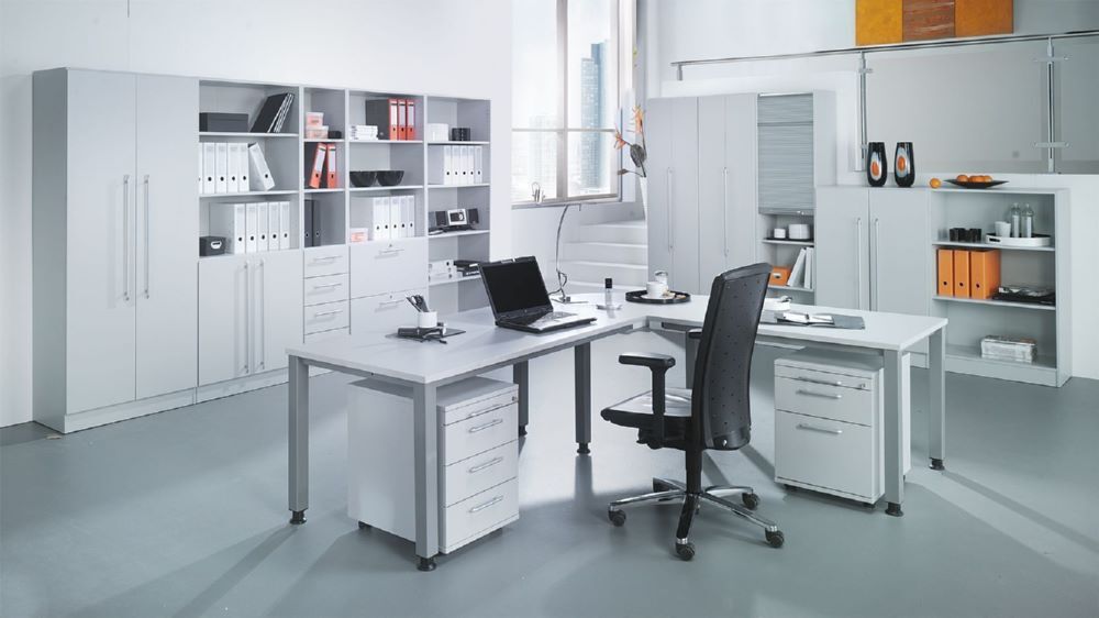Produktbild Schreibtisch 4Fuß eckig 120x80cm Ahorn bild 2