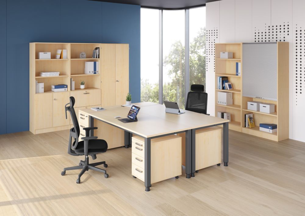 Produktbild Schreibtisch 4Fuß eckig 120x80cm Ahorn bild 3