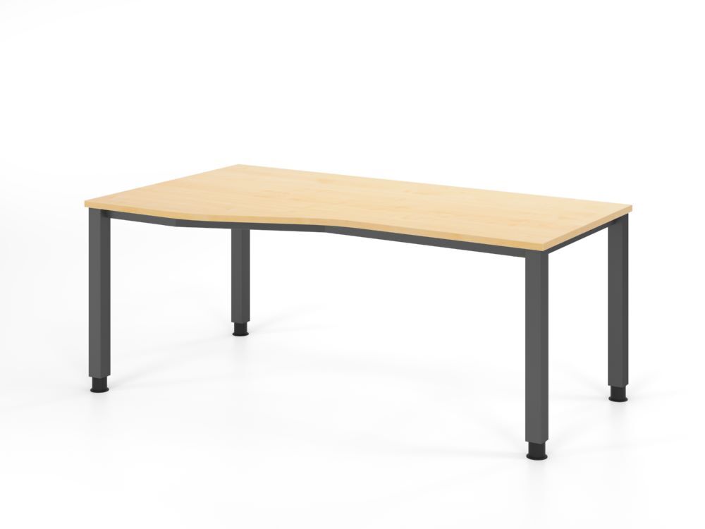 Produktbild Hammerbacher Schreibtisch 4 Fuß eckig 180x100/80cm Ahorn