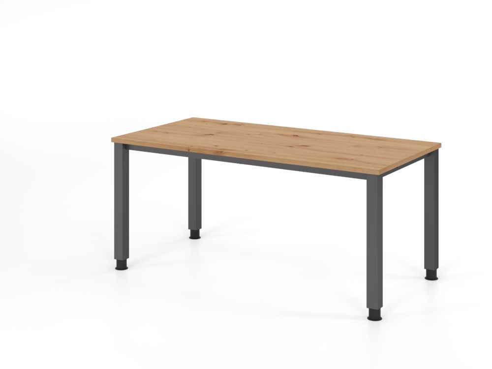 Produktbild Hammerbacher Schreibtisch 4 Fuß eckig 160x80cm Asteiche