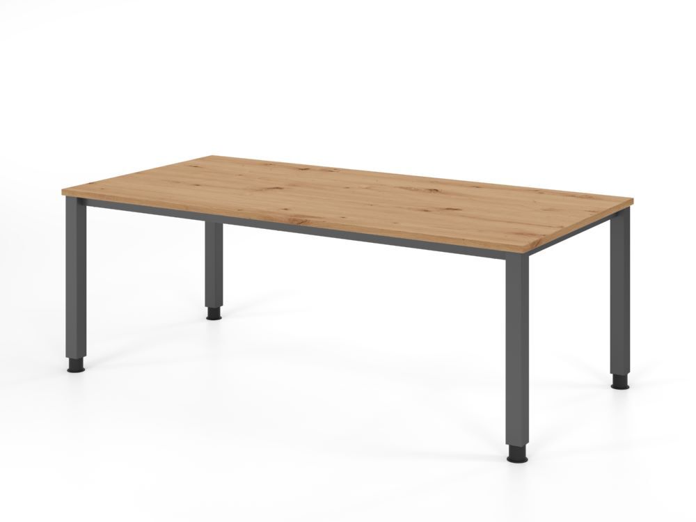 Produktbild Hammerbacher Schreibtisch 4 Fuß eckig 200x100cm Asteiche