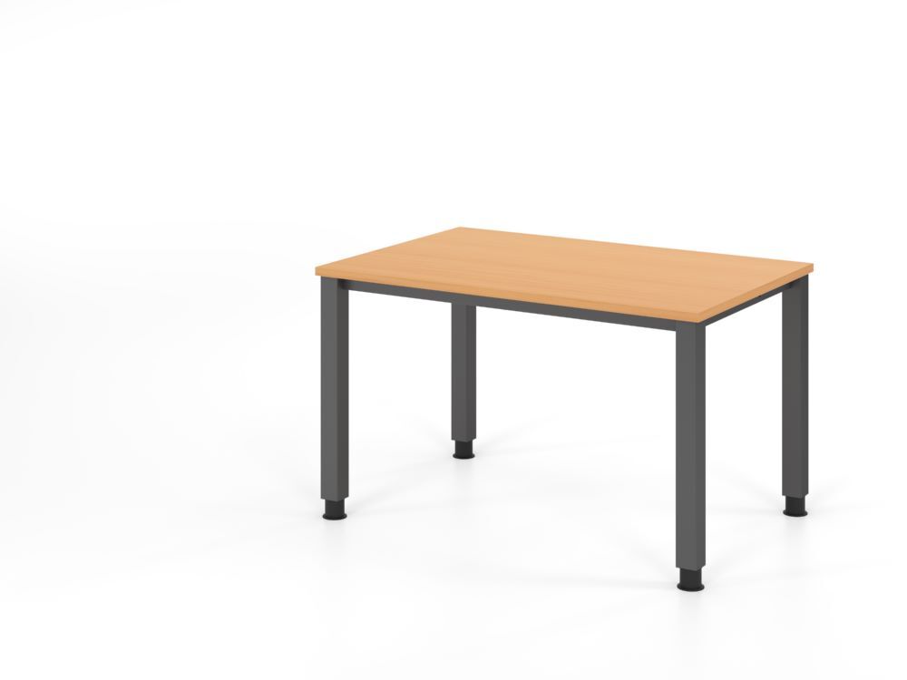 Produktbild Hammerbacher Schreibtisch 4 Fuß eckig 120x80cm Buche