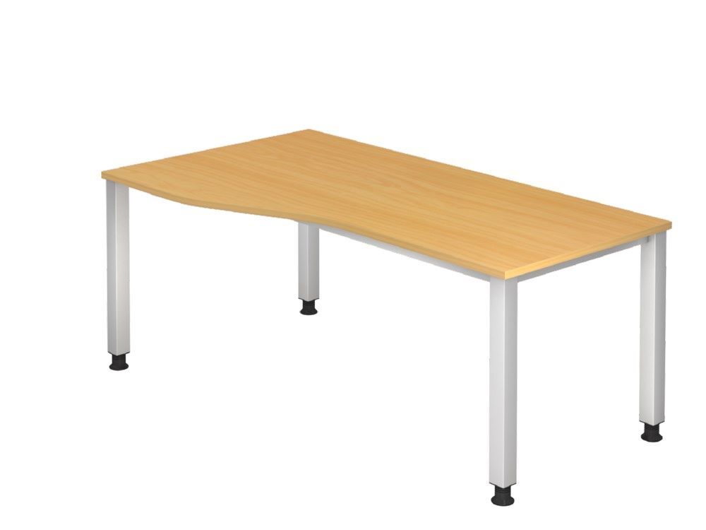 Hammerbacher Schreibtisch 4 Fuß eckig 180 x 100/80 cm Buche Produktbild Hammerbacher Schreibtisch 4 Fuß eckig 180 x 100/80 cm Buche