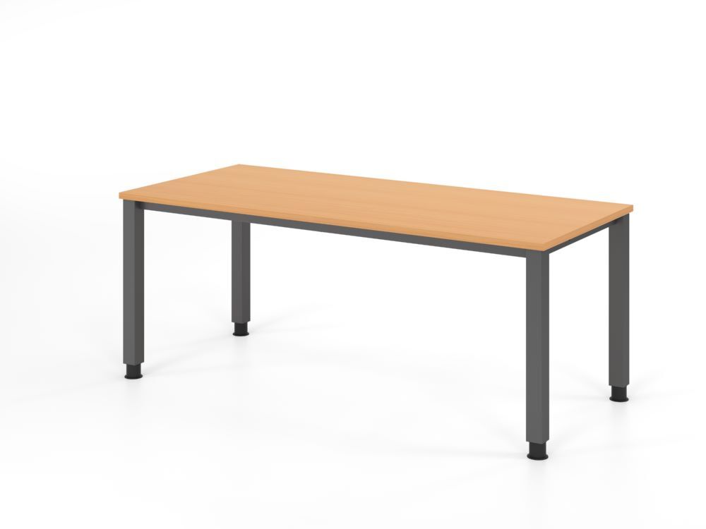 Produktbild Hammerbacher Schreibtisch 4 Fuß eckig 180x80cm Buche