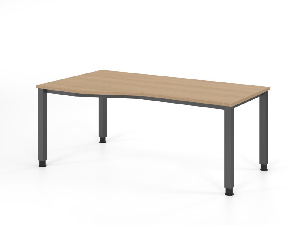 Produktbild Hammerbacher Schreibtisch 4 Fuß eckig 180x100/80cm Eiche
