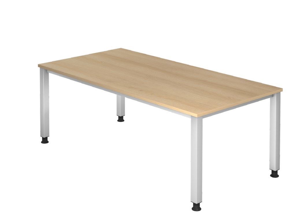 Hammerbacher Schreibtisch 4 Fuß eckig 200 x 100 cm Eiche Produktbild Hammerbacher Schreibtisch 4 Fuß eckig 200 x 100 cm Eiche