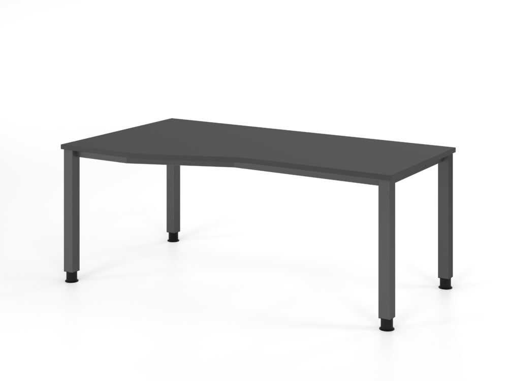 Produktbild Hammerbacher Schreibtisch 4 Fuß eckig 180x100/80cm Graphit
