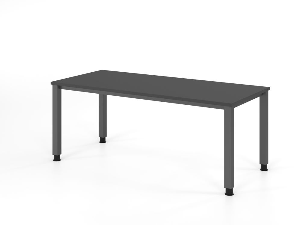 Produktbild Hammerbacher Schreibtisch 4 Fuß eckig 180x80cm Graphit