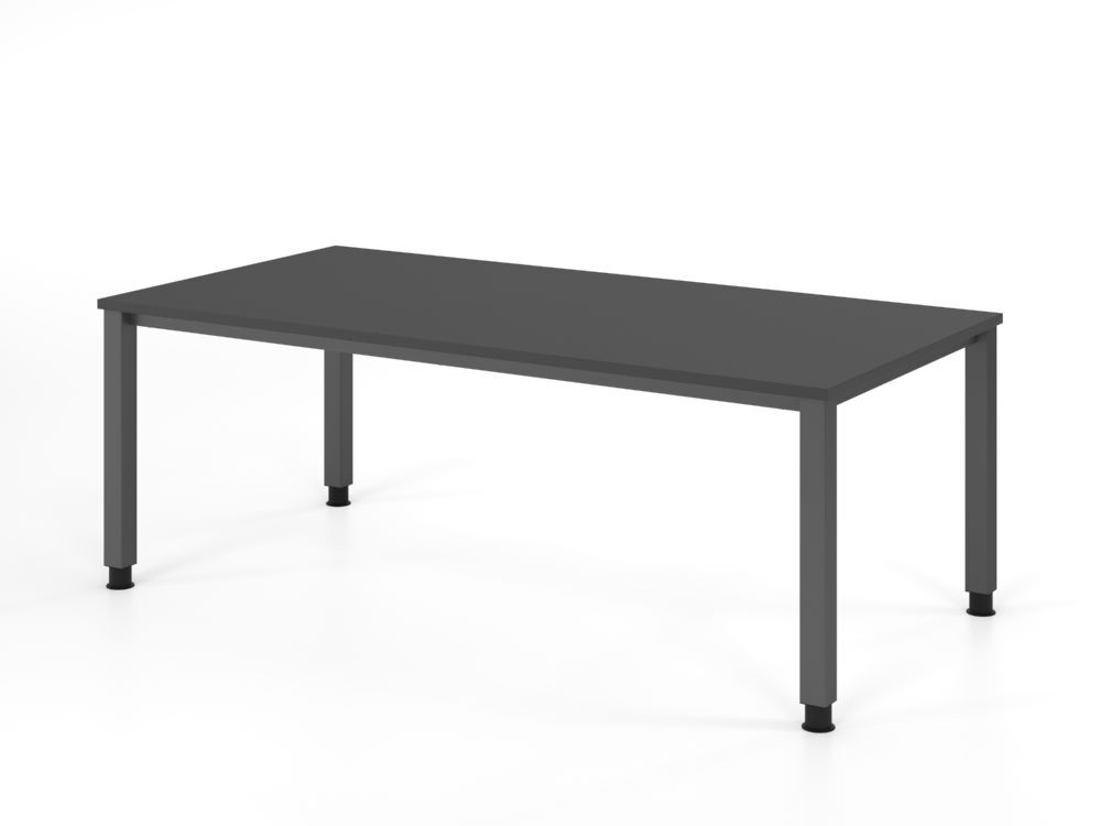Produktbild Hammerbacher Schreibtisch 4 Fuß eckig 200x100cm Graphit