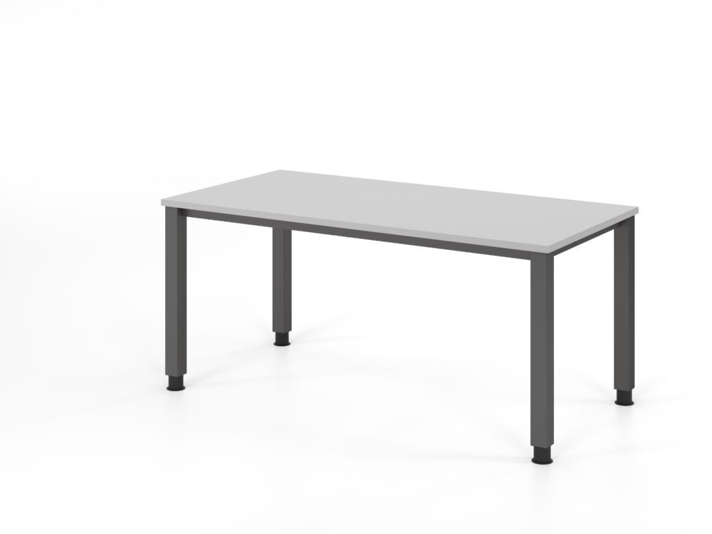 Produktbild Hammerbacher Schreibtisch 4 Fuß eckig 160x80cm Grau