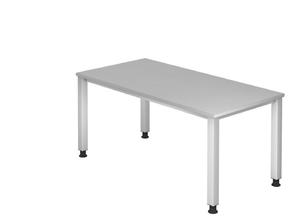 Hammerbacher Schreibtisch 4 Fuß eckig 160 x 80 cm Grau Produktbild Hammerbacher Schreibtisch 4 Fuß eckig 160 x 80 cm Grau