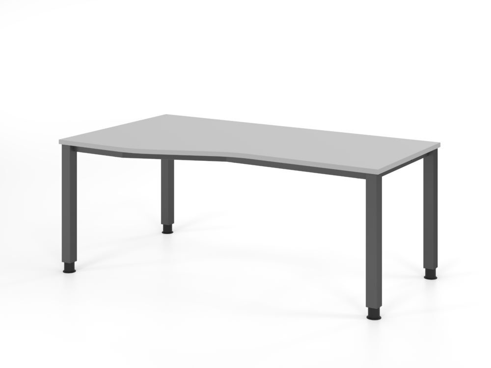 Produktbild Hammerbacher Schreibtisch 4 Fuß eckig 180x100/80cm Grau
