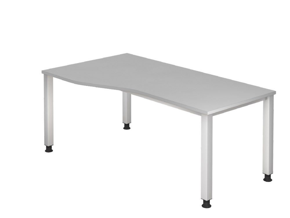 Hammerbacher Schreibtisch 4 Fuß eckig 180 x 100/80 cm Grau Produktbild Hammerbacher Schreibtisch 4 Fuß eckig 180 x 100/80 cm Grau