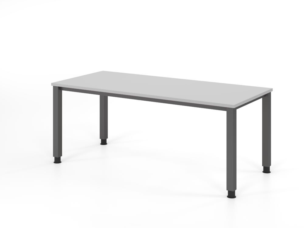 Produktbild Hammerbacher Schreibtisch 4 Fuß eckig 180x80cm Grau