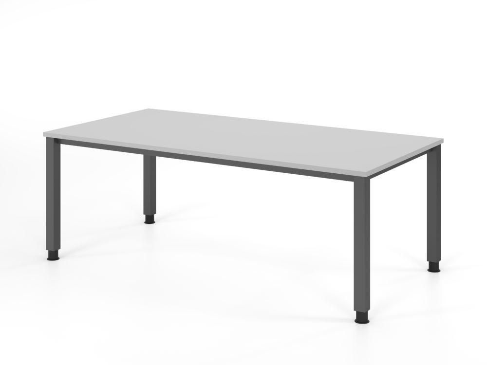 Produktbild Hammerbacher Schreibtisch 4 Fuß eckig 200x100cm grau