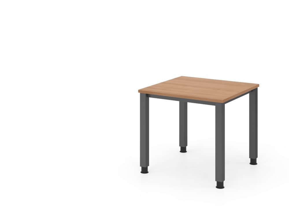 Produktbild Hammerbacher Schreibtisch 4 Fuß eckig 80x80cm Nussbaum