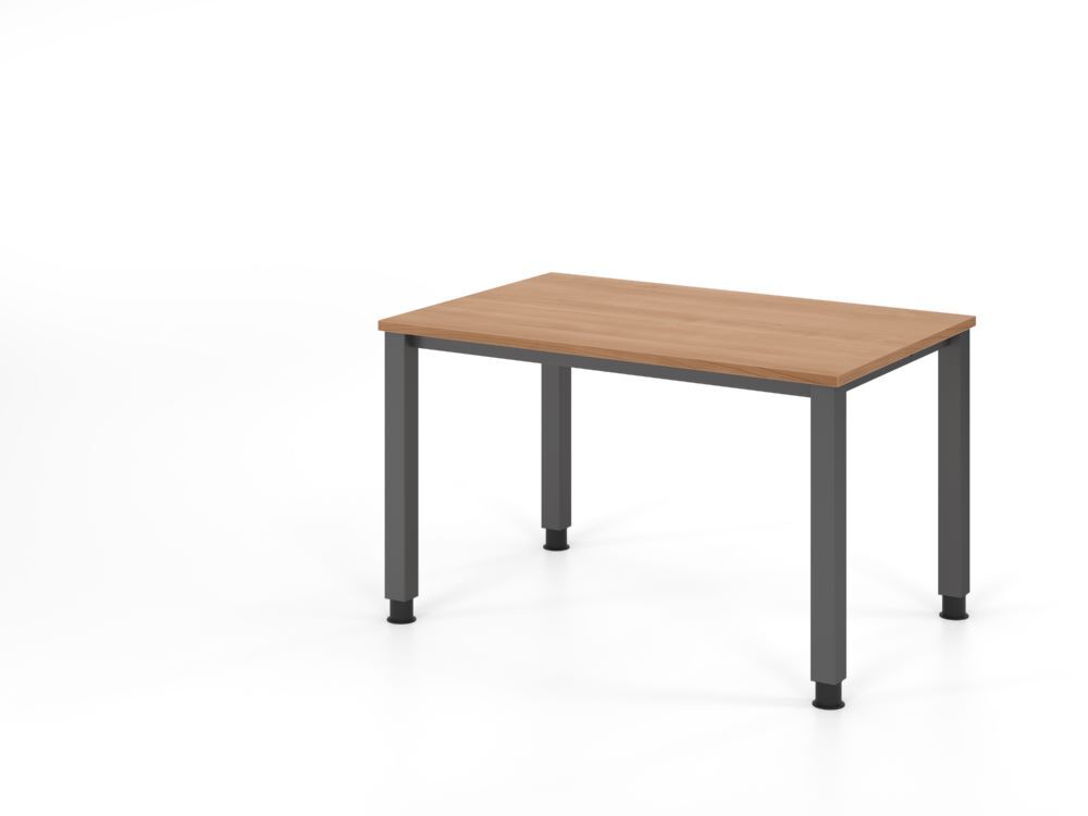 Produktbild Hammerbacher Schreibtisch 4 Fuß eckig 120x80cm Nussbaum
