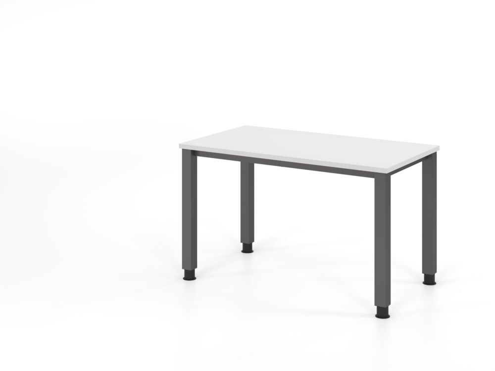Produktbild Hammerbacher Schreibtisch 4 Fuß eckig 120x67cm Weiß/Graphit