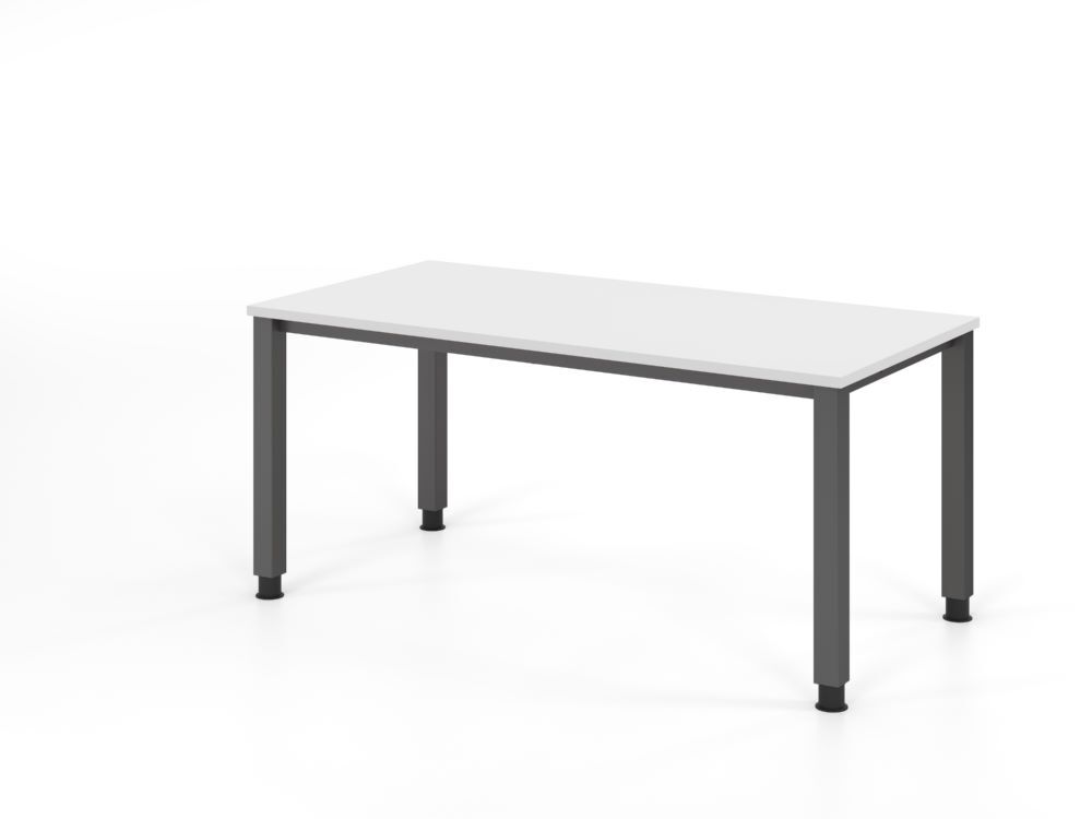 Produktbild Hammerbacher Schreibtisch 4 Fuß eckig 160x80cm Weiß