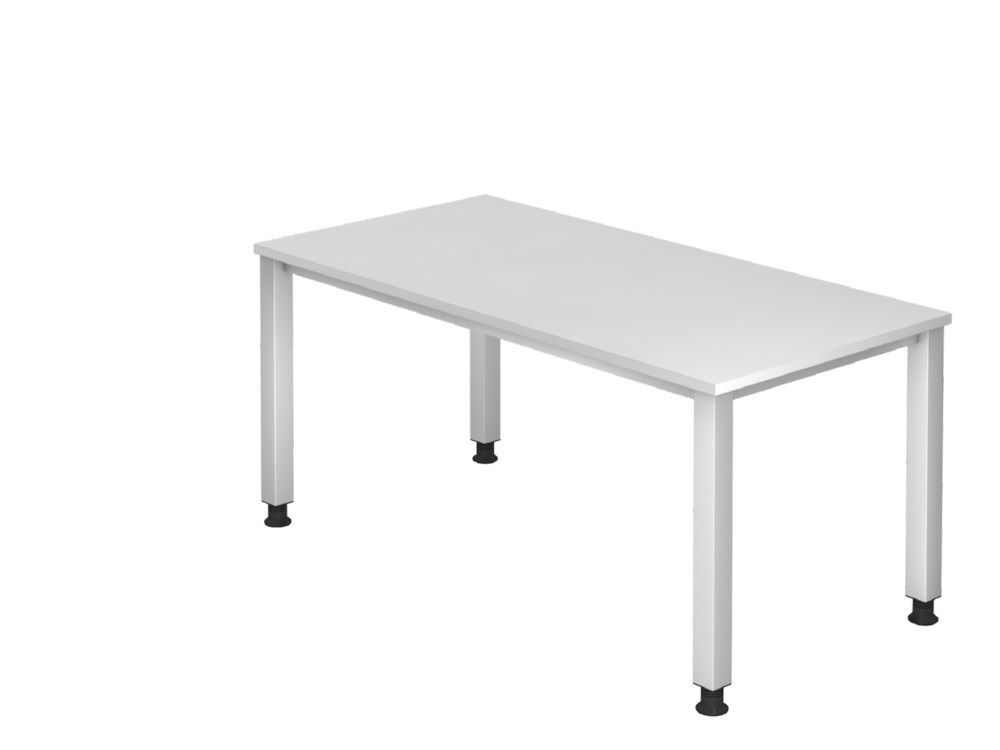 Hammerbacher Schreibtisch 4 Fuß eckig 160 x 80 cm Weiß  Produktbild Hammerbacher Schreibtisch 4 Fuß eckig 160 x 80 cm Weiß